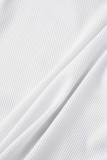 Witte casual basic O-hals tops met letterprint