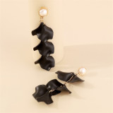 Black Casual Solid Patchwork Earrings
