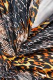 Leopard Print Sexy Print Patchwork V-hals Onregelmatige jurkjurken
