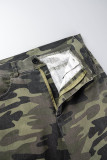 Camouflage Sexy Street Print Camouflage Print Zerrissenes Patchwork Skinny High Waist Pencil Full Print Bottoms