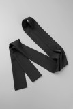 Negro casual elegante estampado patchwork hebilla cuello vuelto una línea vestidos