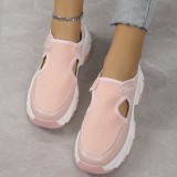 Pink Casual Hollowed Out Patchwork Contrast Round Comfortable Out Door Shoes