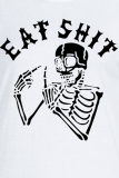 Vita Casual Street Print Skull Patchwork O-hals T-shirts