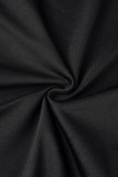 Negro sexy sólido vendaje ahuecado hacia fuera patchwork sin tirantes lápiz falda vestidos