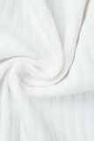 Robes de jupe crayon à col en V et patchwork blanc sexy