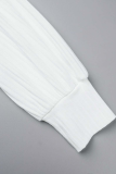 Robes de jupe crayon à col en V et patchwork blanc sexy