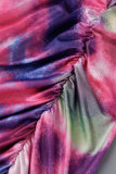 Цветной сексуальный принт Tie Dye Backless Спагетти-ремешок без рукавов из двух частей