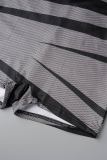 Zwarte Sexy Print Bandage Backless Halter Skinny Romper