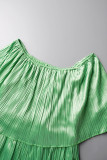 Groene sexy effen patchwork rechte rompertjes met vouw van de schouder