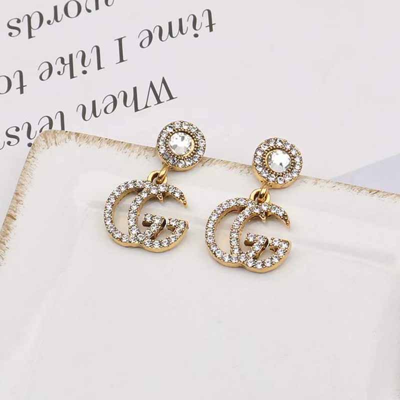 

Gold Simplicity Geometric Rhinestone Earrings