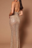 Абрикосовое сексуальное элегантное однотонное горячее дрель Половина водолазки Кружевное платье Платья