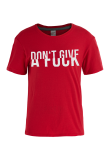 T-shirt con scollo a O con stampa di strada casual rossa