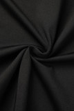 Zwarte sexy patchwork backless schuine kraag mouwloze jurkjurken