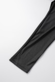 Svarta sexiga solida rygglösa skinny jumpsuits