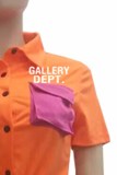 Orange Street Print Patchwork Letter Turndown Collar Short Sleeve Two Pieces