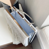 Silver Casual Daily Party Formal Solid Tassel Patchwork Bags