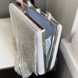 Серебряные повседневные сумки в стиле пэчворк на каждый день для вечеринок, официальные однотонные сумки с кисточками
