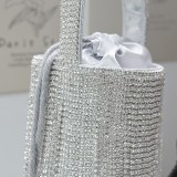 Borse in nappa con strass patchwork per feste quotidiane casual argento
