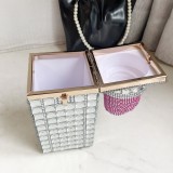 Bolsas de diamantes de imitación de fiesta diaria informal rosa