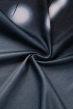 Robes de robe à manches courtes à col rond et à imprimé décontracté noir