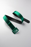 Piega patchwork tinta unita casual verde con abiti dritti con scollo a V e cintura