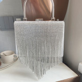 Серебряные повседневные сумки в стиле пэчворк на каждый день для вечеринок, официальные однотонные сумки с кисточками