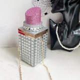 Pink Casual Daily Party Patchwork Rhinestone Bags