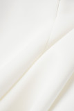 Weißes elegantes festes Patchwork weg von der Schulter One Step Rock Kleider (ohne Brosche)