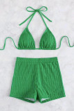 Costumi da bagno della rappezzatura della fasciatura solida sexy verde