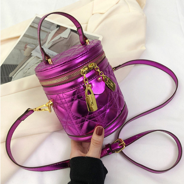 Фиолетовые повседневные однотонные сумки на молнии в стиле пэчворк