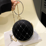 Black Casual Daily Patchwork Chains Rhinestone Bags