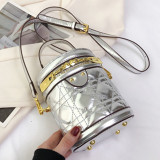 Серебряные повседневные однотонные сумки на молнии в стиле пэчворк