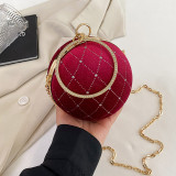 Red Casual Daily Patchwork Chains Rhinestone Bags