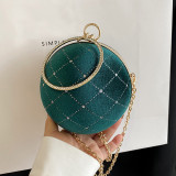 Green Casual Daily Patchwork Chains Rhinestone Bags