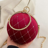 Pink Casual Daily Patchwork Chains Rhinestone Bags