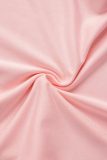 Розовое сексуальное лоскутное горячее сверление прозрачное длинное платье с открытой спиной и бретелями