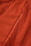 Roter beiläufiger fester Patchwork-O-Ausschnitt mit kurzen Ärmeln, zweiteilig