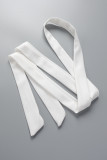Branco Sexy Solid Bandage Patchwork V Neck Regular Macacão