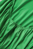 Pagliaccetto regolare senza schienale con fasciatura solida casual verde sexy