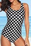 Black White Sexy Print Solid Backless Swimwears (With Paddings)