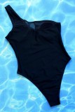 Black Sexy Solid Patchwork See-through Backless Swimwears (With Paddings)