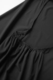 ブラック セクシー カジュアル ソリッド 包帯 バックレス ホルター ノースリーブ ドレス ドレス