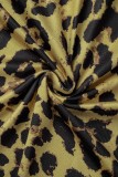 Combinaisons droites sans bretelles à imprimé léopard imprimé léopard patchwork dos nu