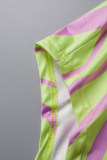 Robe sans manches asymétrique à encolure en U asymétrique à imprimé décontracté multicolore