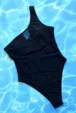 Costumi da bagno trasparenti senza schienale con patchwork solido nero sexy (con imbottiture)