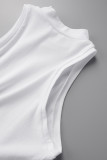 White Casual Solid Basic Half A Turtleneck Tops