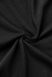 Черный сексуальный повседневный сплошной бинт с открытой спиной Спагетти ремень без рукавов из двух частей