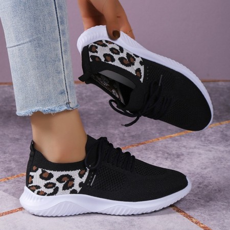 Black Casual Sportswear Daily Patchwork Frenulum Round Comfortable Out Door Sport Running Shoes