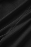 Schwarzer, sexy Patchwork-Festverband, ausgehöhlter, durchsichtiger, rückenfreier, schmaler Overall