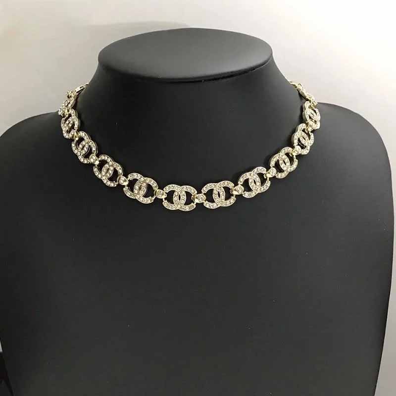 

Gold Vintage Celebrities Letter Patchwork Necklaces